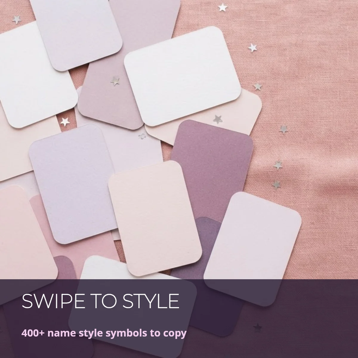 Swipe deck for styling a name on Nikename